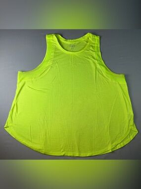 Old Navy XL Neon Yellow Scoop Neck Tank Top Breathable